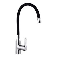 Master Prox - Llave Monomando Negra Flexible Lavaplato