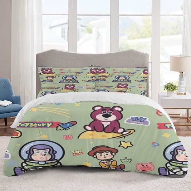 Toy Story Bedding Sets Cartoon Duvet Cover Lightweight 3 Piece Bet Sets for Kids Boys Girls