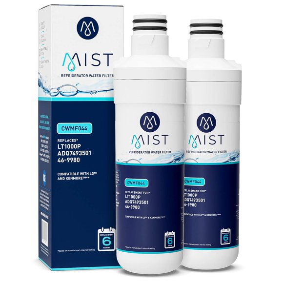 Filtro de agua Mist ADQ74793501 para LG LT1000P, paquete de 2