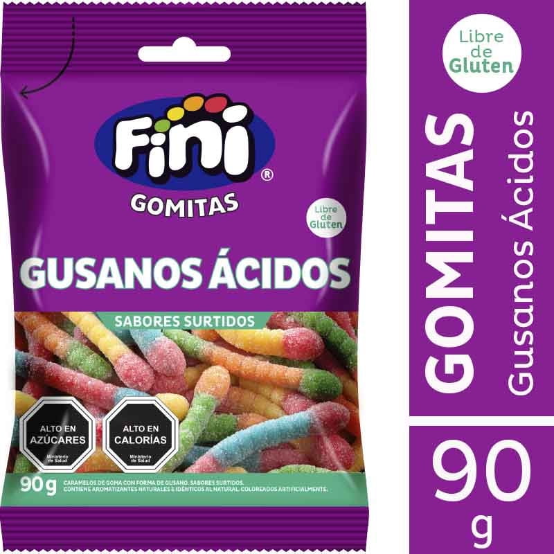 Gomitas Gusanos Ácidos 90 g Fini