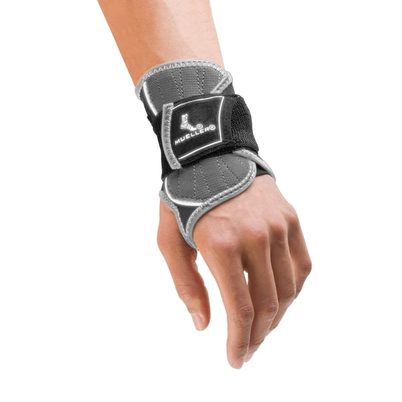 Muñequera MUELLER S/M Negra/Gris para Alivio del Dolor