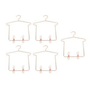 Genérico - Percha Para Ropa De Muñecas Bjd 5X 1/3 Con Clips Para Pantalones, Perchero Para Ropa De Casa De Muñecas, Rosa Dorado