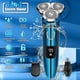 thumbnail image 1 of Maquinilla de afeitar eléctrica para hombre, nueva versión mejorada, inalámbrica, recargable, rotativa 3D, para uso en seco y húmedo, resistente al agua, ideal como regalo para marido, padre o novio,, 1 of 5