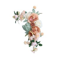 Magideal - Decoración De La Boda Artificial Floral Swag Decoración Hecha A Mano Artesanía Montaje En Pared Boda Guirnalda Artificial Para Accesorios De