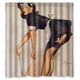 thumbnail image 1 of Cortina de ducha con diseño de chica bonita limpiando la habitación, juego de cortinas de baño con ganchos, tamaño 66 x 72 pulgadas, 1 of 3