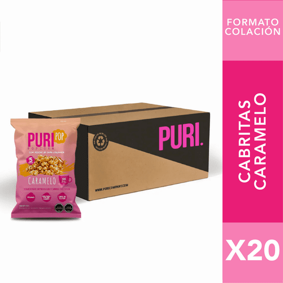 Pack Colaciones Puripop Popcorn Caramelo 25gr. / Caja 20 un