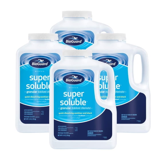 Cloro BioGuard Súper Soluble para Piscinas, Paquete de 4 de 5 lb