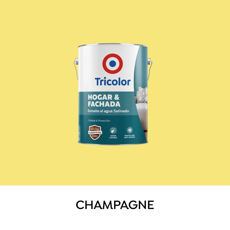 Tricolor - Esmalte Al Agua Satinado Champagne 1 Gl