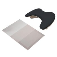 Magideal - Reposabrazos En Forma De U De Cuero Pu, Reposamanos Para Uñas Con Estera, Portátil, Transpirable, Cómodo Para El Hogar, Uñas Acrílicas Diy, Tecnología Negro Con Tapete Blanco