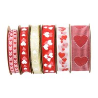 Magideal - 6 Cintas Para El Día De San Valentín, Cinta De Corazón, Decoración Del Día De San Valentín, Cinta De Costura, Cintas De Regalo Para Festivales, Bodas,