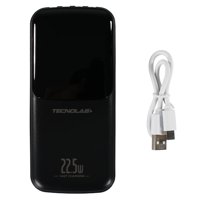 Tecnolab - Power Bank 25000Mah 22.5W Con 4 Cables Carga Rapida Negro - Ps