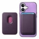thumbnail image 1 of Funda de Cuero Magnética con Tarjetero para iPhone 16 Plus Cubierta Delgada Morado, 1 of 5