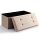 thumbnail image 1 of Puff almacenaje CUYOCA 76 cm lino beige 75 L plegable, 1 of 9