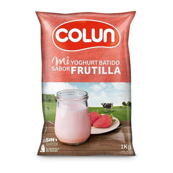 Yoghurt Batido Sabor Frutilla Bolsa, 1 Kg