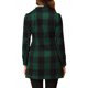 thumbnail image 3 of INSPIRE CHIC Abrigo de Mujer con Solapa Muesca, Mangas Largas, Doble Botonadura, Cuadros, Talla M, Verde, 3 of 8