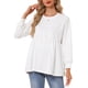 thumbnail image 1 of INSPIRE CHIC Sudadera de Maternidad Imperio de Manga Larga Blusa Línea A Otoño Invierno Tops de Embarazo Oversize L Blanco, 1 of 6