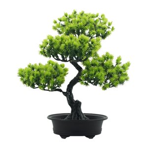 Magideal - Bonsái Artificial, Plantas De Imitación, Decoración De Jardín En Maceta De Bienvenida Para Interiores, Decoración De Plantas Falsas Pequeñas Verde Claro