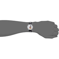 Reloj Analógico-Cuarzo Mickey Mouse Disney Para Hombre Con Correa De Cuero Sintético Negro