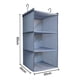 thumbnail image 5 of Organizador de armario con 3 compartimentos, armario colgante de tela con estructura de hierro, estante colgante plegable, sistema de almacenamiento para ropa, 5 of 8