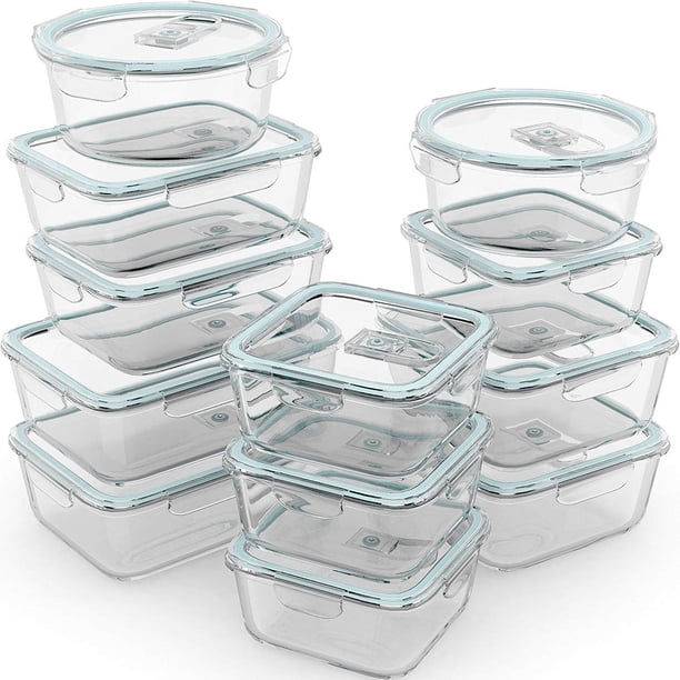Recipientes de vidrio para almacenamiento de alimentos Razab, 24 piezas, herméticos, libres de BPA