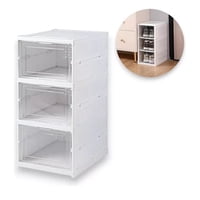 Universal - Zapatera Organizador Caja Apilable Para Zapatos 3 Niveles Color Blanco