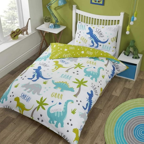 Diddi Dino Ropa de Cama para Niños | Juegos de Cama para Niños | Funda Nórdica para Cama Individual