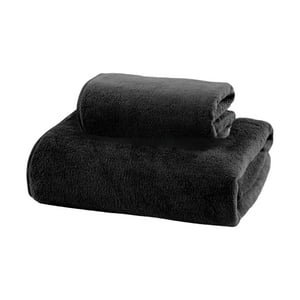 Genérico - Pack 2 Toalla Baño Mano Viaje Microfibra Negra Secado Rápido