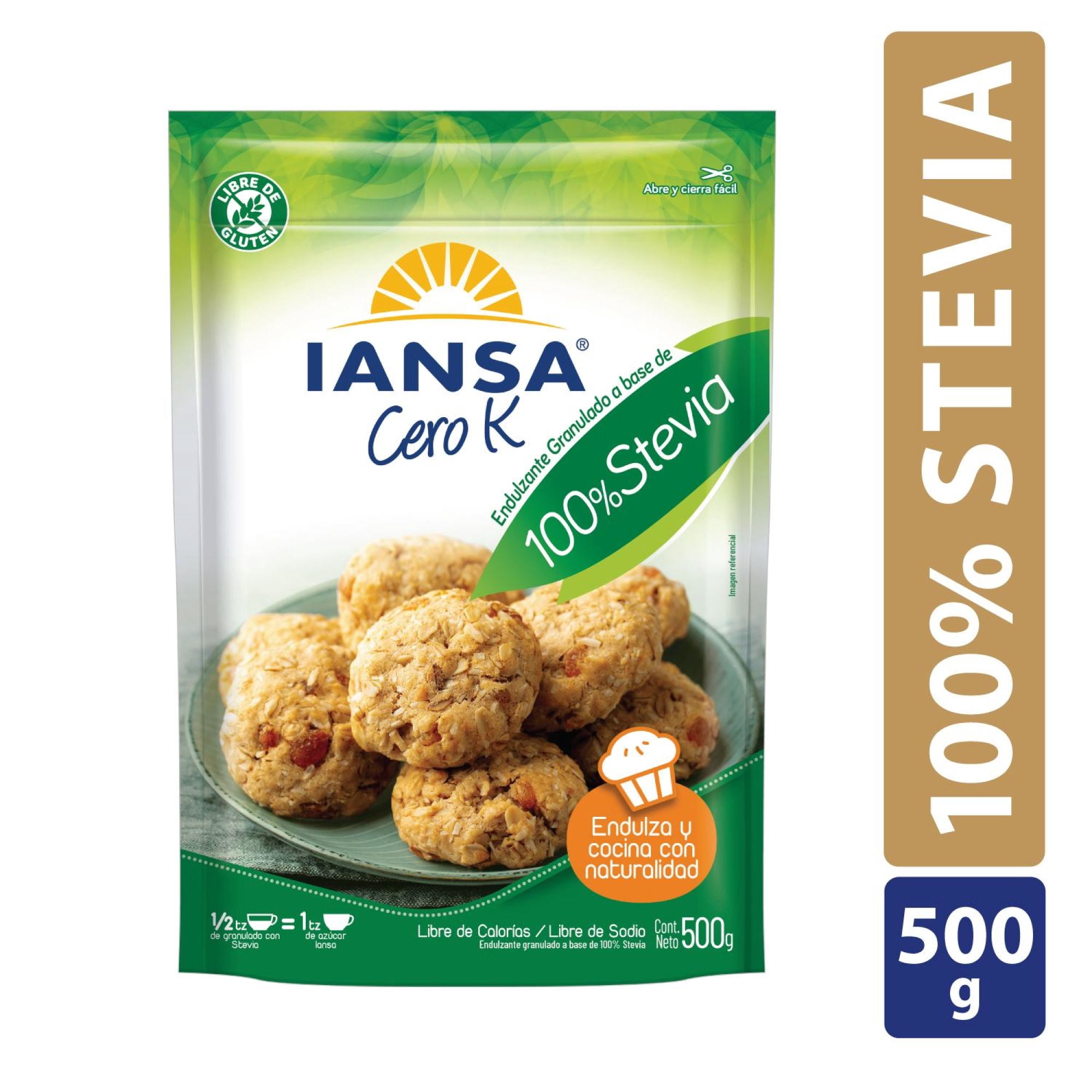 Endulzante Granulado Stevia Doypack 500 g Iansa Cero K