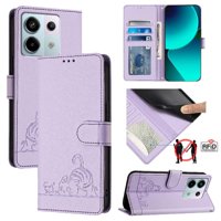 Funda Tipo Cartera Foxdock Para Xiaomi Redmi Note 13 Pro 5G Con Soporte, Ranuras, Rfid, Diseño De Gato