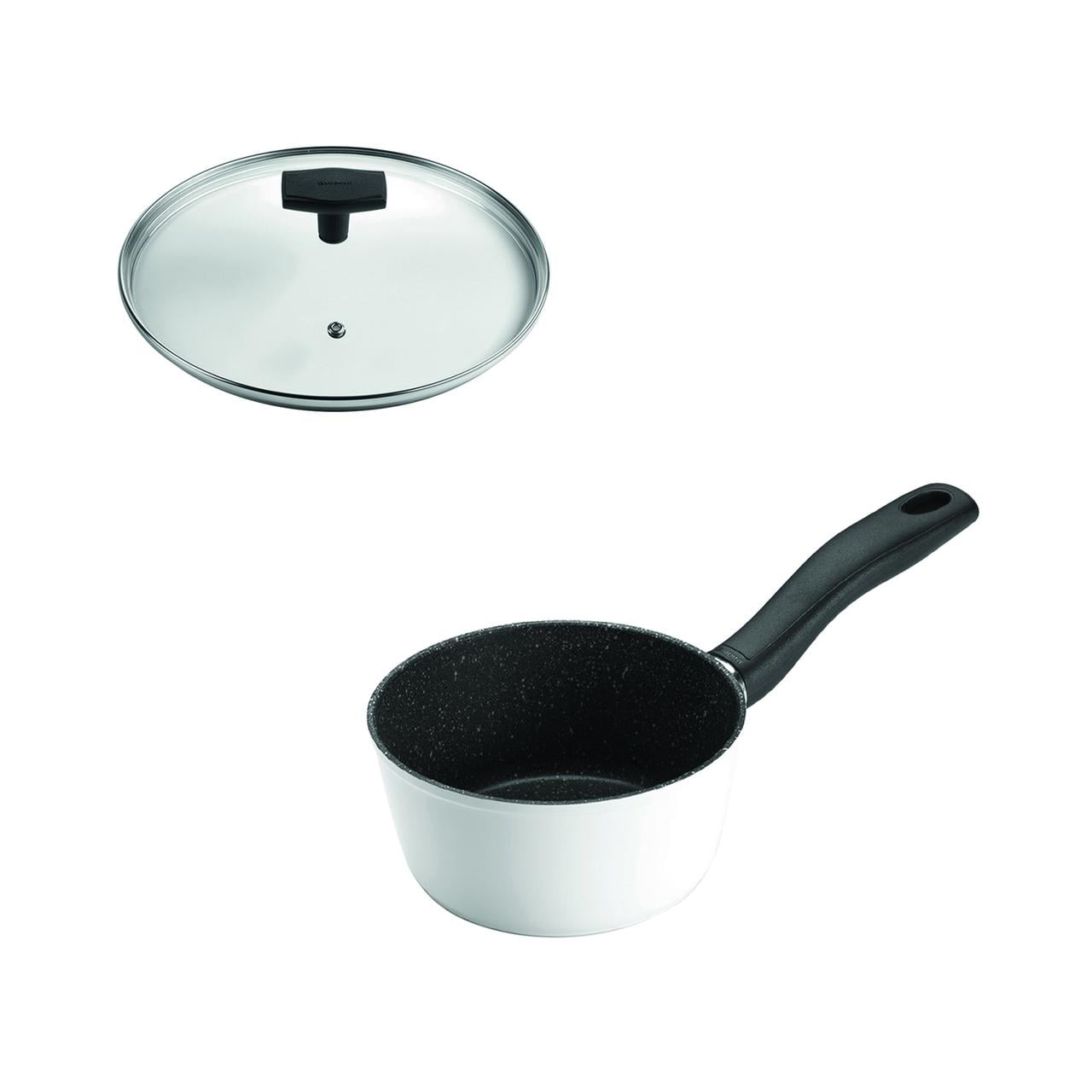 Ghidini - Set Cacerola 16cm Blanco Línea Con Tapa Daily