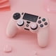 thumbnail image 5 of Funda protectora de silicona antideslizante para mando de PS4, compatible con mandos inalámbricos/con cable de Playstation 4 Slim/PS4 Pro, con 2 protectores de pulgar con diseño de pata de gato (rosa, 5 of 7