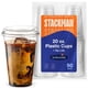 thumbnail image 1 of Vasos de plástico Stack Man de 20 oz/600 ml con tapas para sorber sin pajitas [50 juegos], 1 of 6