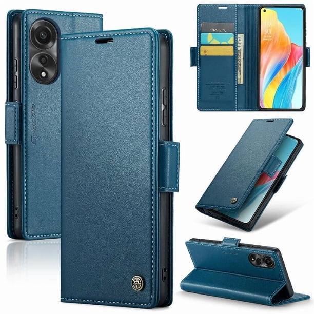 CaseMe tipo cartera OPPO A78 4G con cierre magnético, RFID, tarjetero, soporte, carga inalámbrica