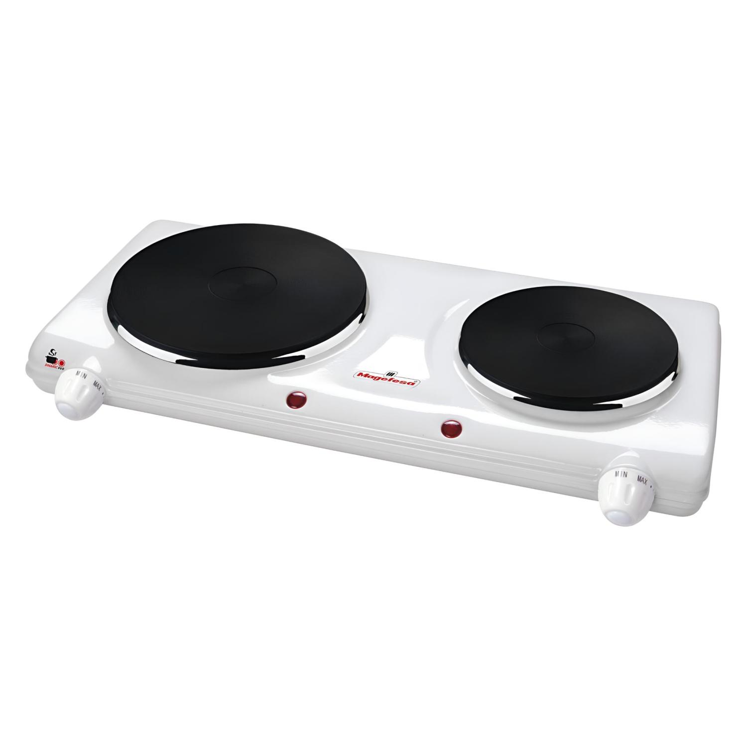 Magefesa - Cocina Electrica 2 Platos 2250W Blanco Mgf8023