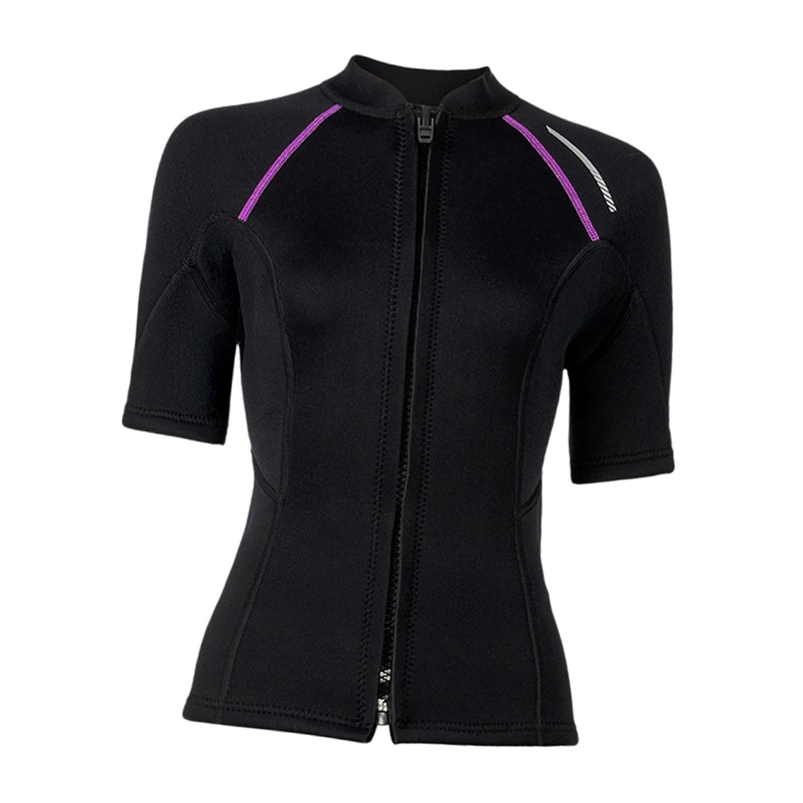 Magideal - Traje De Neopreno Para Mujer, Parte Superior, Para Buceo, Piragüismo, Surf, Chaqueta Con Cremallera Frontal Para Mantener El Calor, Kayak M
