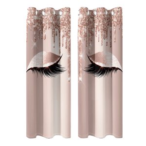 Bothyi - Cortinas Opacas De 2 Paneles Para Oscurecer La Habitación Con Ojales Para Ventana, Cortinas Para El Hogar, 59 X 65 Pulgadas, Color Rosa