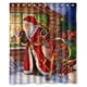 thumbnail image 1 of Cortina de ducha de Papá Noel, reno, Feliz Navidad, Nochebuena, juego de cortina de baño con ganchos, tamaño 60 x 72 pulgadas, 1 of 3