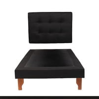 Diseños Valestrini - Cama De Plaza Y Media Lino Negro