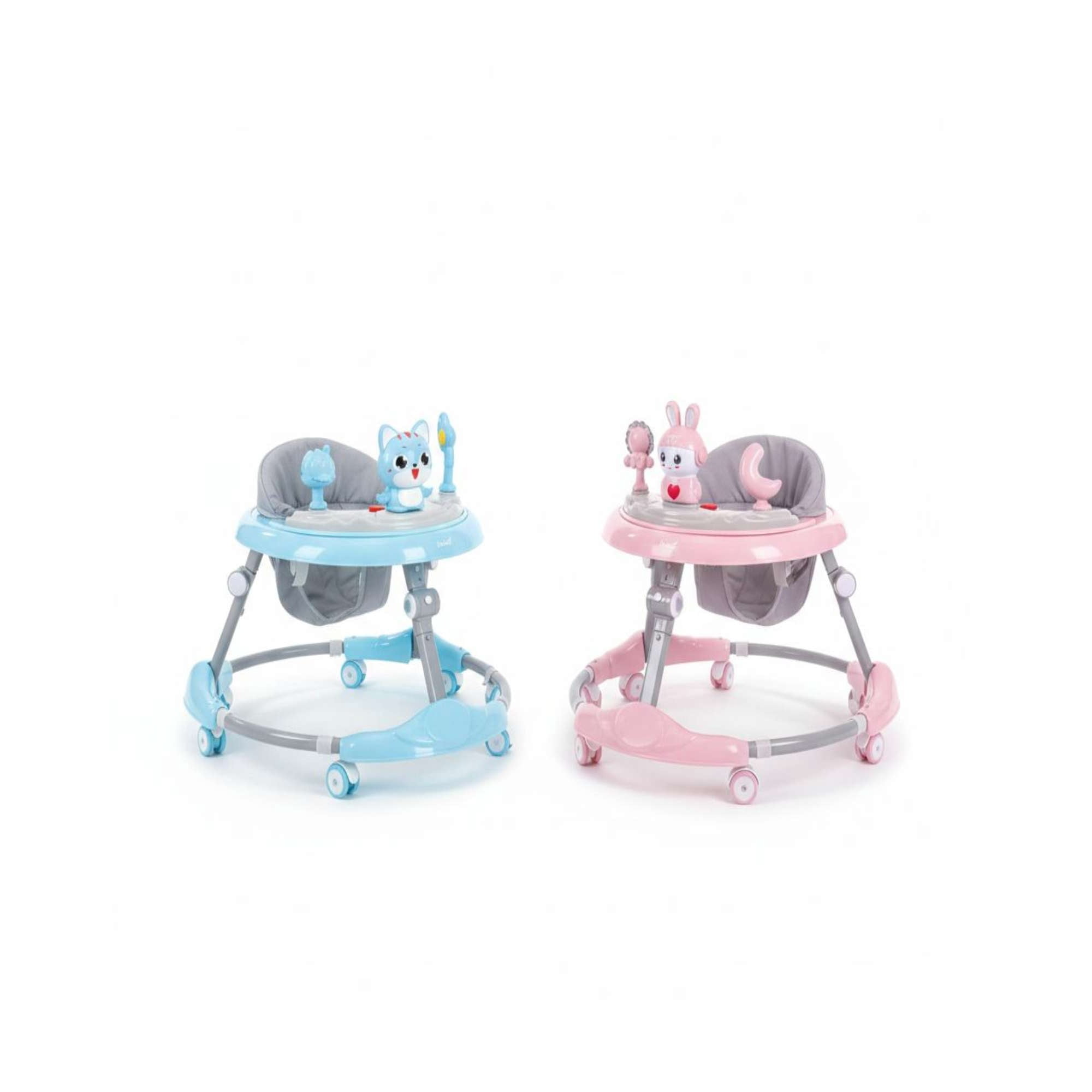 Myl Todo Hogar - Pack 2 Andador Infantil Ergonomico Con Diseño De Conejito Y Manija De Empuje Azul Y Rosado