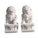 thumbnail image 2 of 2 Estatuas De León De Regalo, Esculturas De Piedra En Miniatura Para El Estante De La Sala De Estar Del Hogar, Color Blanco, 2 of 5