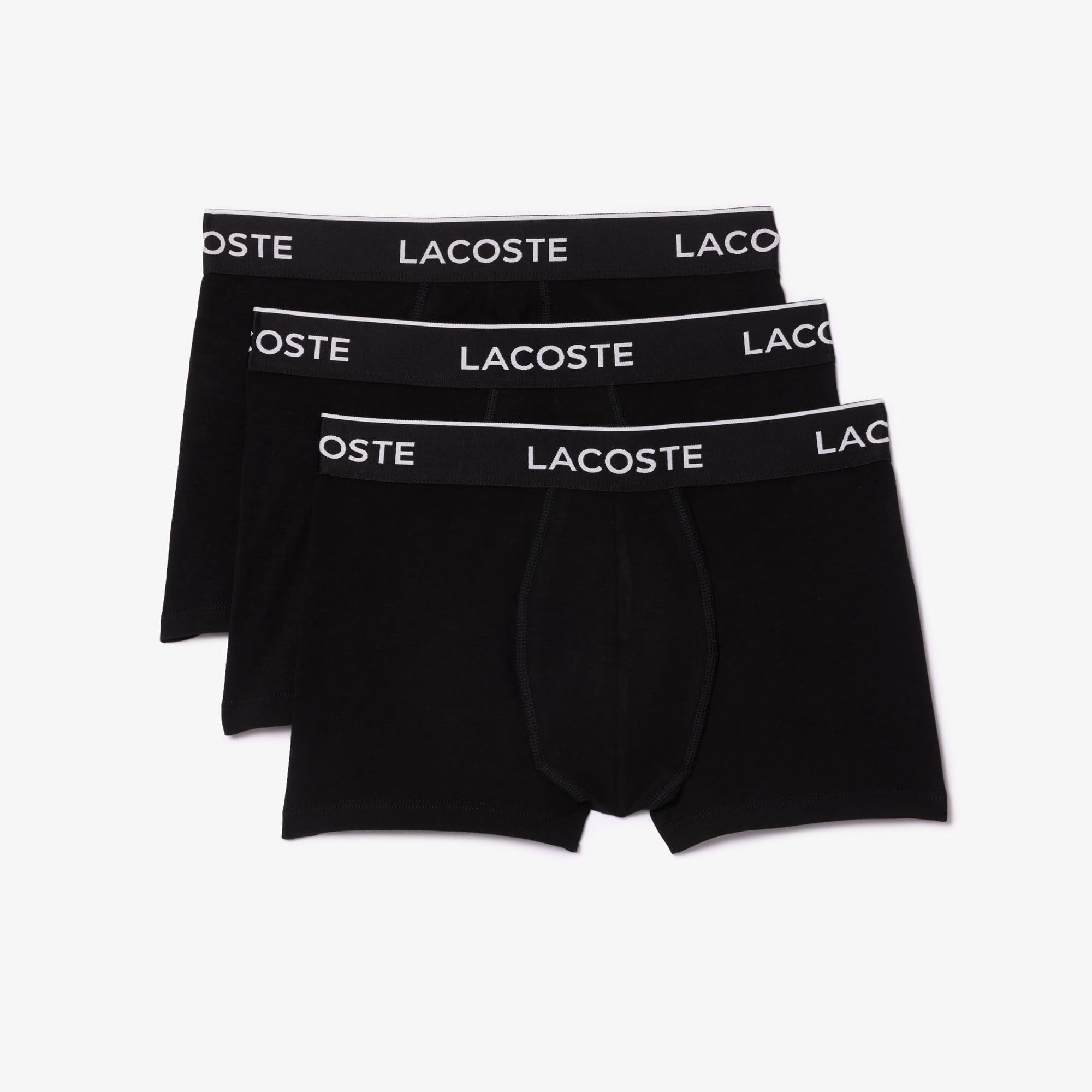 Bóxers Lacoste Essentials Para Hombre, Algodón Estirado, Paquete De 3, Negro