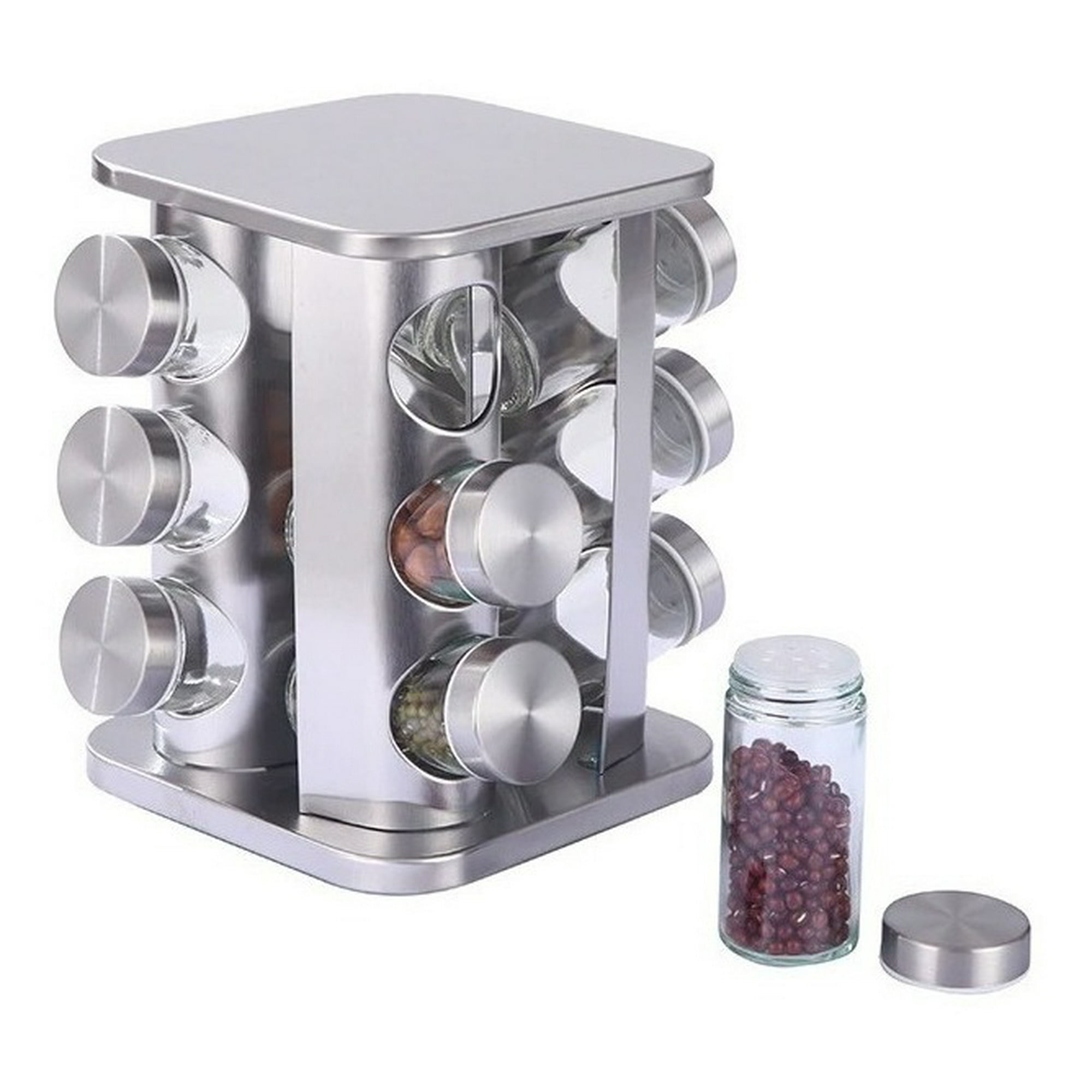 Genérico - Condimentaros Especieros Metálico Giratorio 12 Frascos 04136