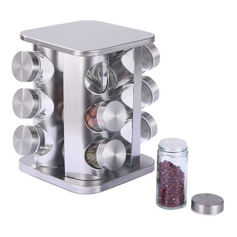 Genérico - Condimentaros Especieros Metálico Giratorio 12 Frascos 04136