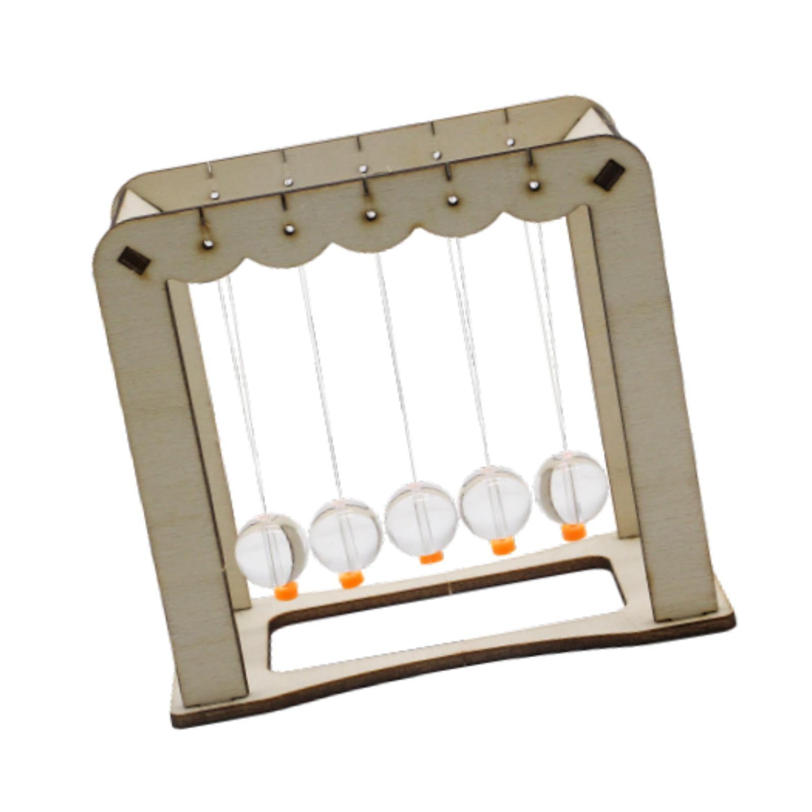 Magideal - Newtons Cradle Balance Balls Brain Teaser Kits De Artesanía De Bricolaje De Madera Aprendizaje De Scient For Science Física Aprendizaje Dormitorio De