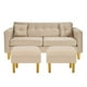 thumbnail image 1 of Sofa New Retro 3c + 2 Pouf Felpa 01 Beige, 1 of 6