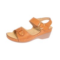 Vía Franca - Sandalia Confort Camel Modelo Italiano