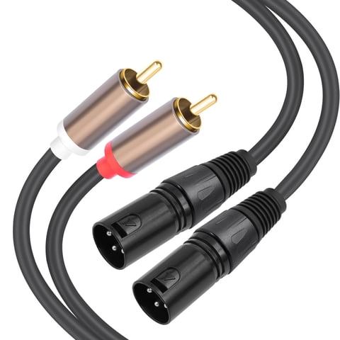 Genérica - Cable Audio 2 Xlr Plug M A 2 Rca Profesional 1,5 Metros