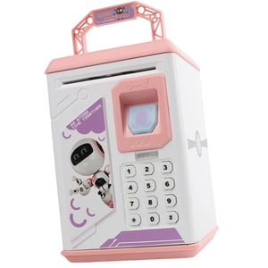 Magideal - Huella De Digital Cajero Automático Juguetes Educativos Para Edades Tempranas Desplazamiento Automático Papel Dinero De Imaginación Juguetes Rosa