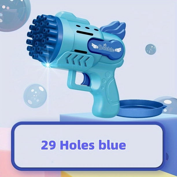 Electric Bubble Gun With Colored Lights & 29 Holes, The Perfect Outdoor Party Toy For Kids