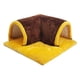 thumbnail image 1 of Túnel para animales pequeños, escondite de conejillo de indias, estera extraíble portátil para dormir y jugar, cama y túnel 2 en 1, nido para mascotas Color café, 1 of 5
